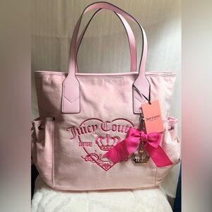 NEW Juicy Couture Royalty Pink Velour Tote